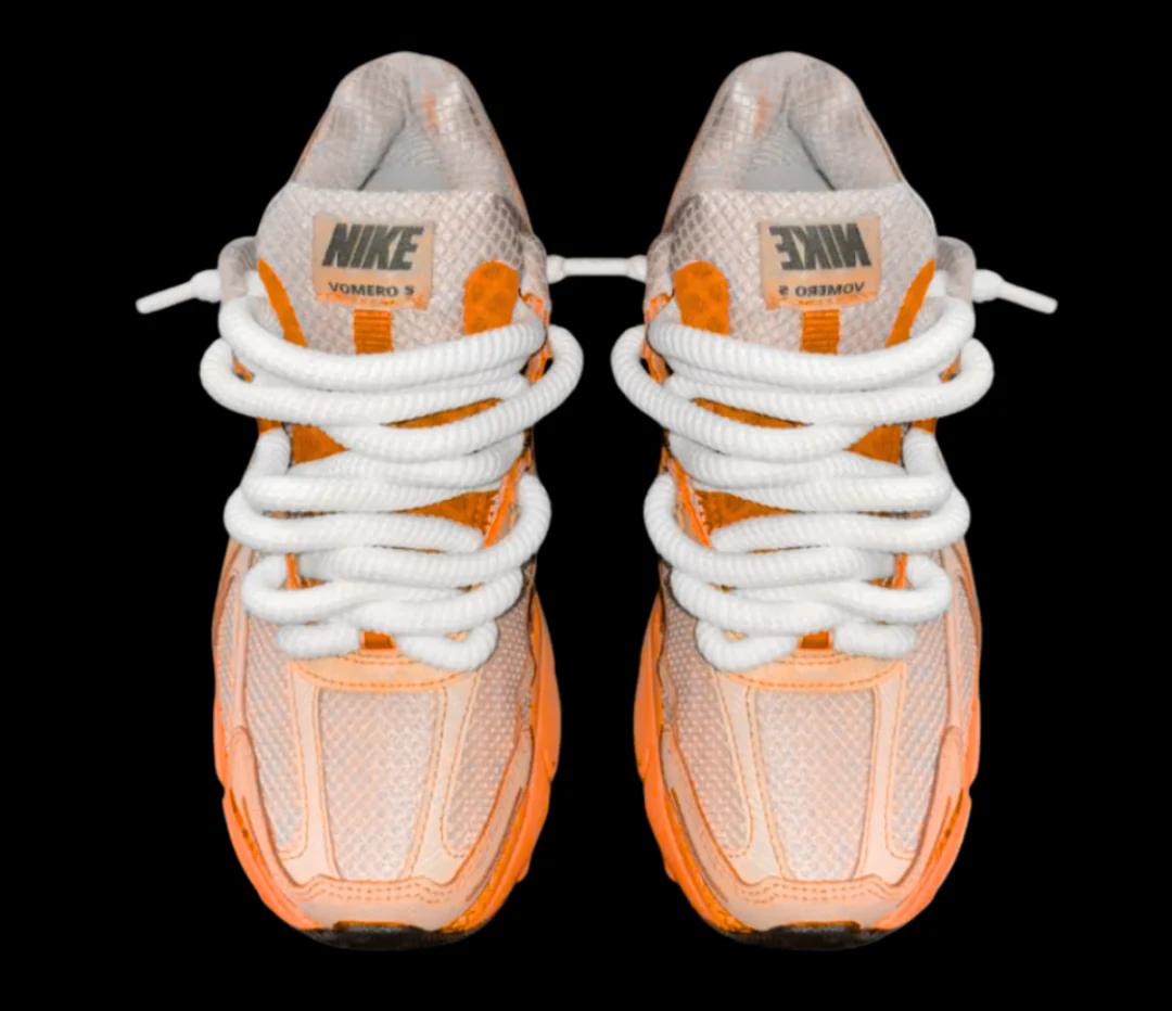 sneakers orange dessus