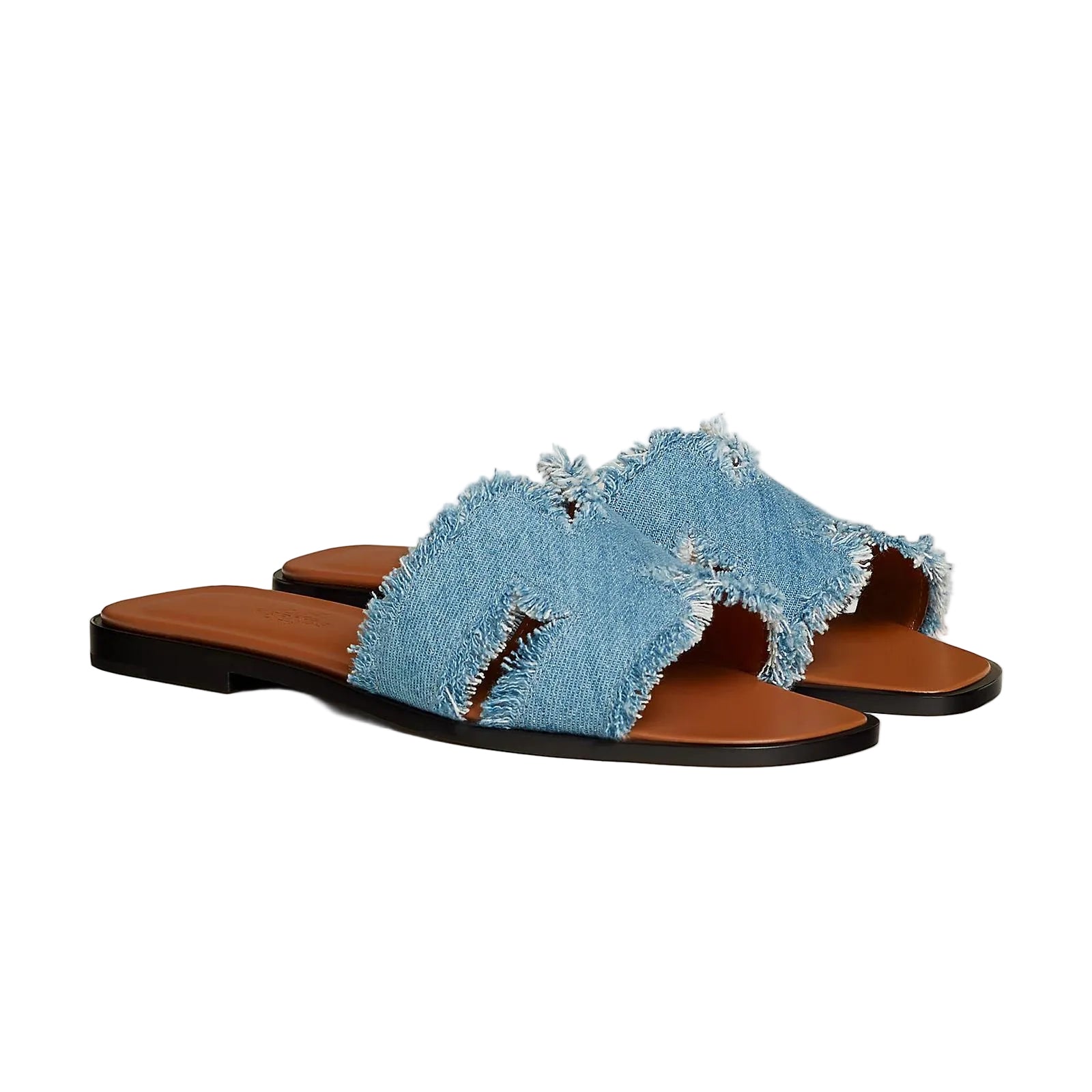 mules denim frange paire