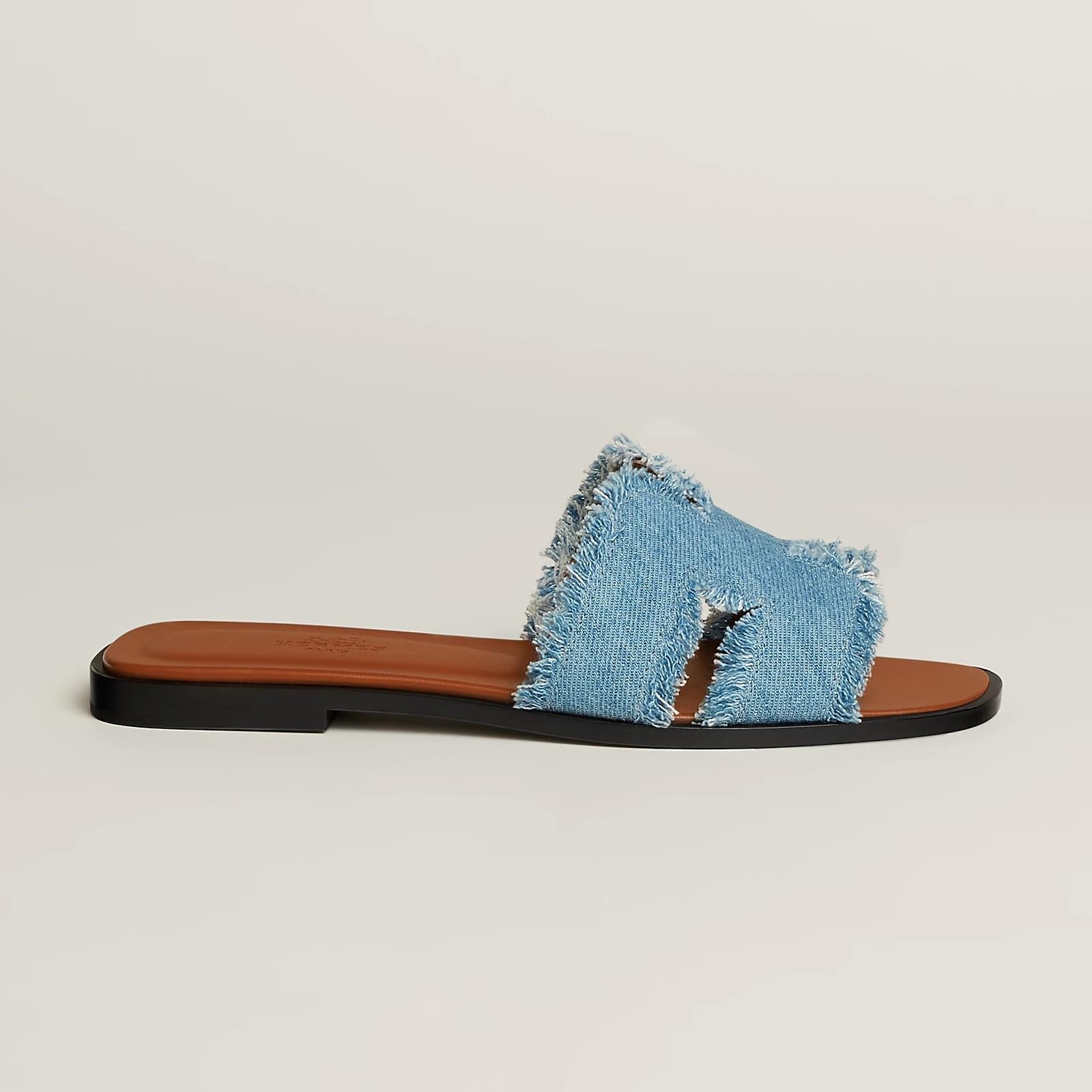mules denim frange profil