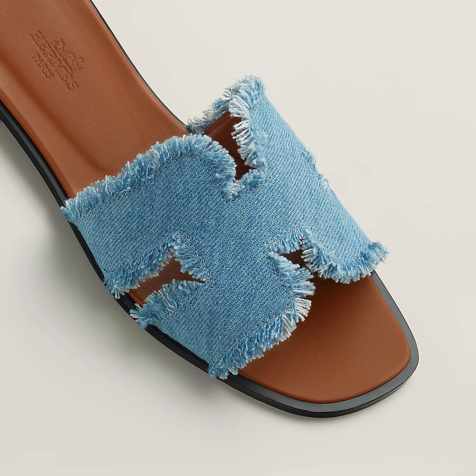 mules denim frange detail