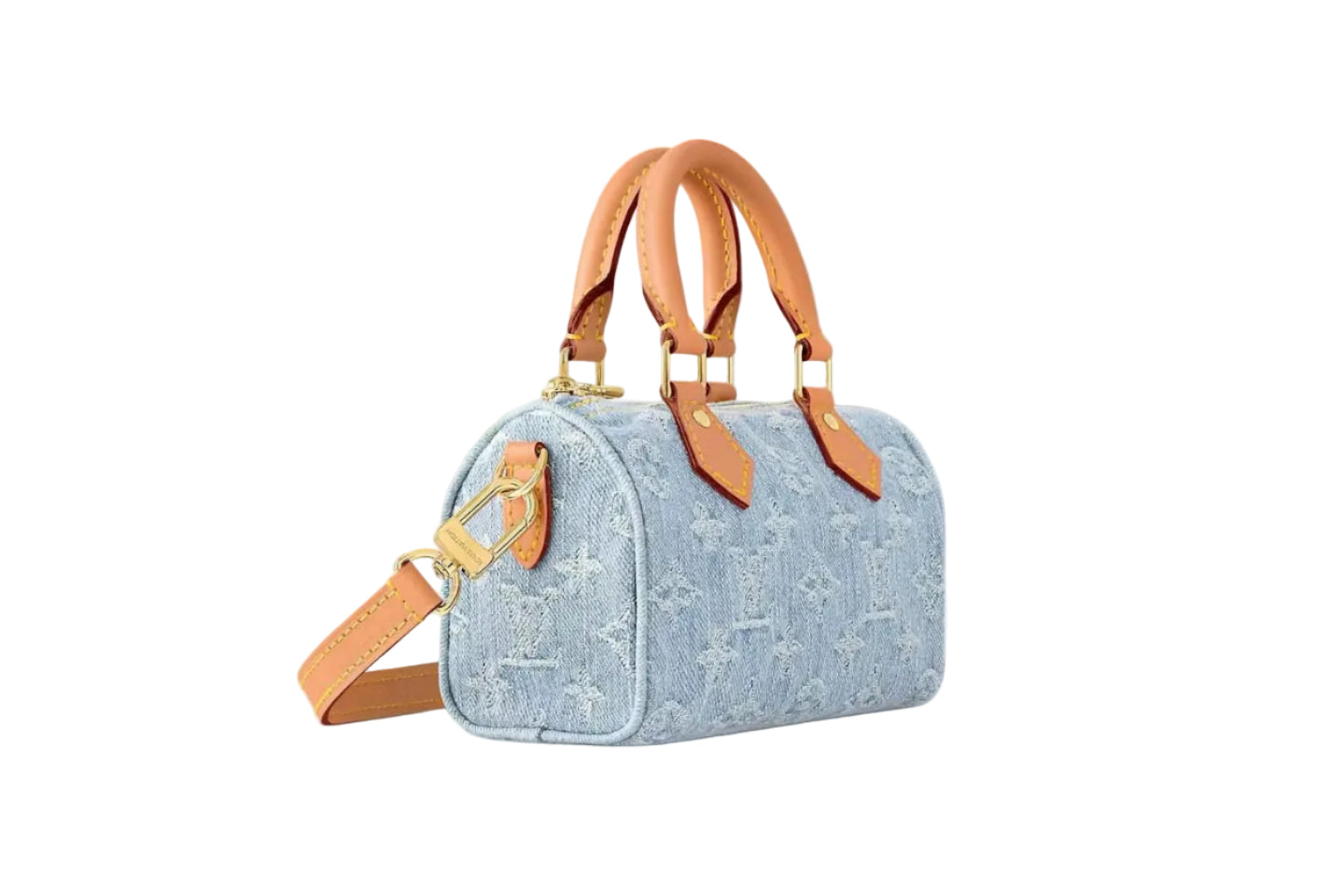 sac denim mini barrel bleu ouvert