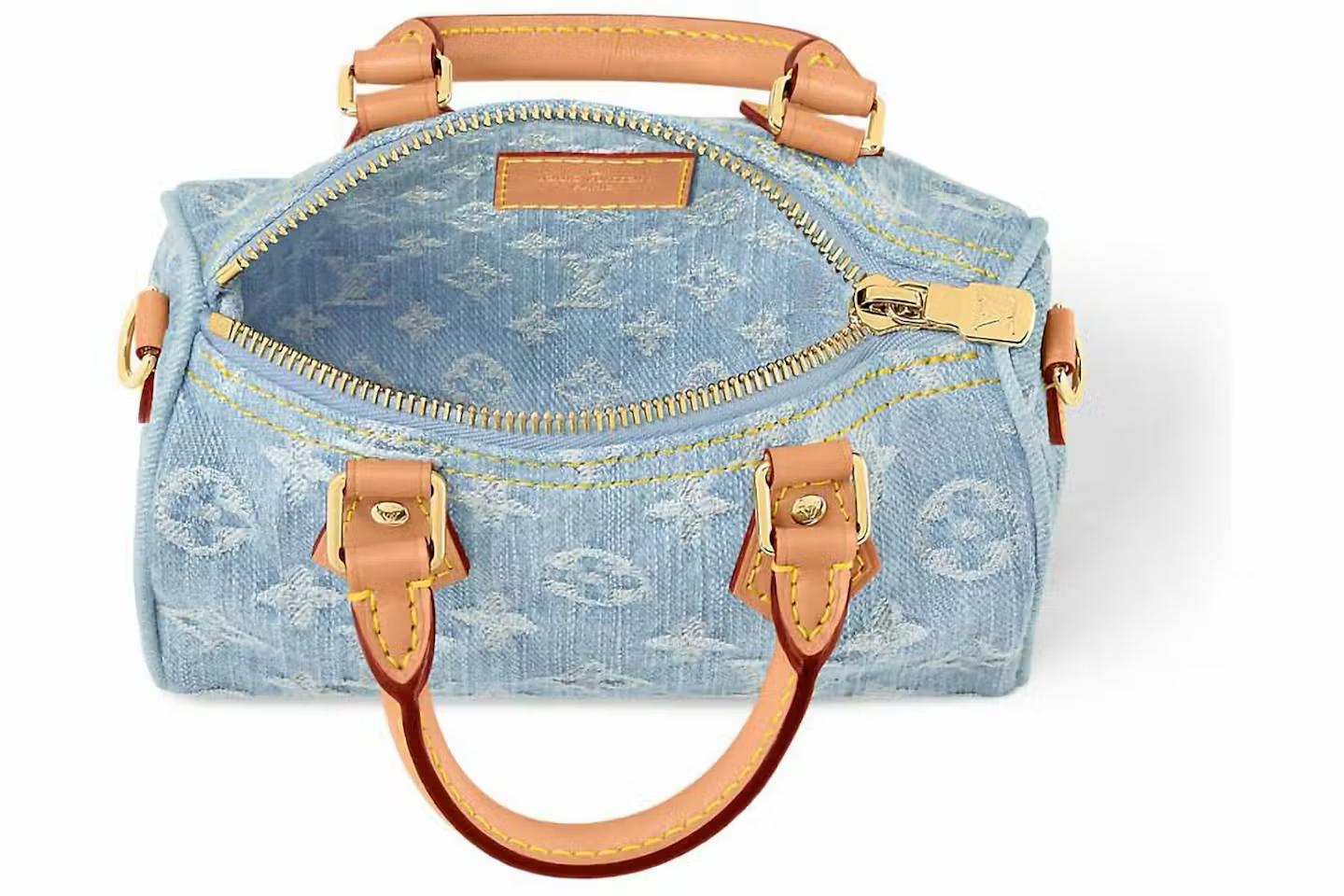 sac denim mini barrel rose face