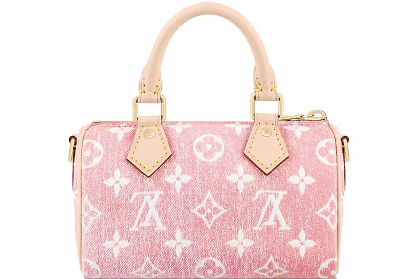 sac denim mini barrel rose ouvert