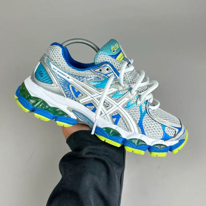 sneakers argent-bleu-lime 2
